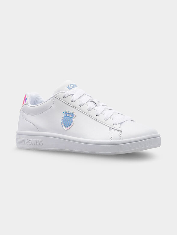 COURT SHIELD leather sneakers with holographic details - 1