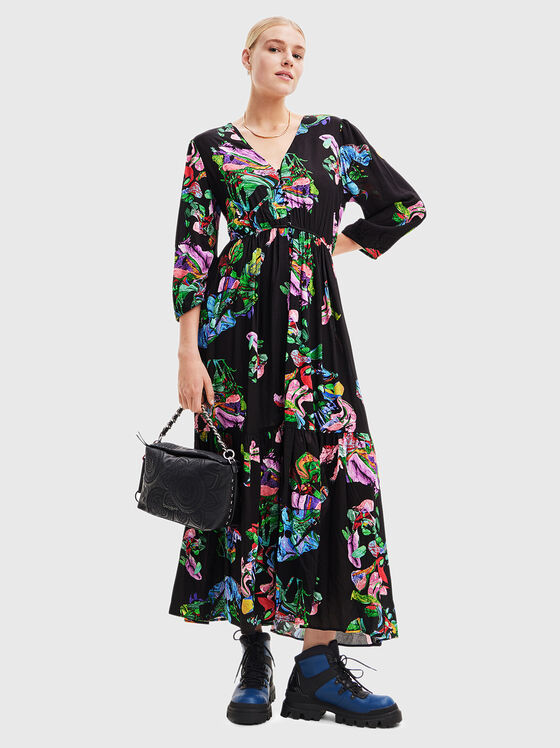 Long dress with floral print - 1