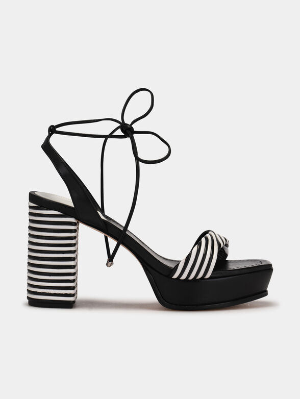 Sandals with accents in black and white - 1