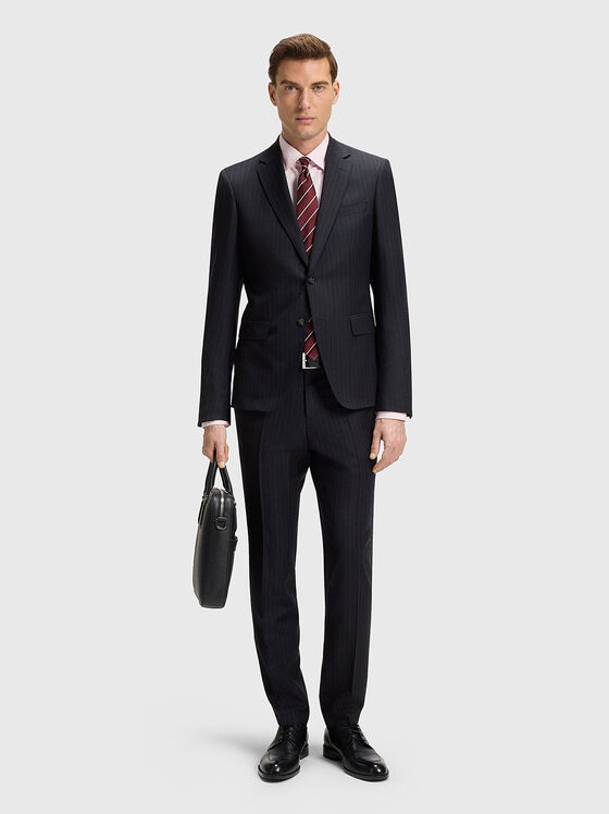 Wool slim fit suit with micro stripes - 1