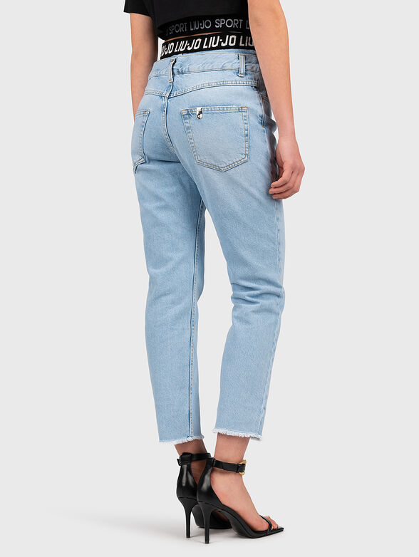 Jeans with contrasting logo branding - 2