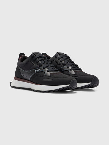 Beige sneakers with black elements - 3