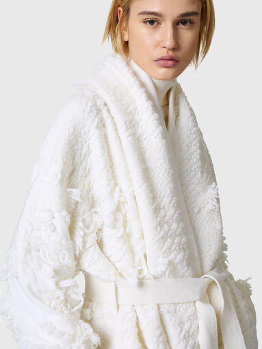 Wool-blend coat in white - 3