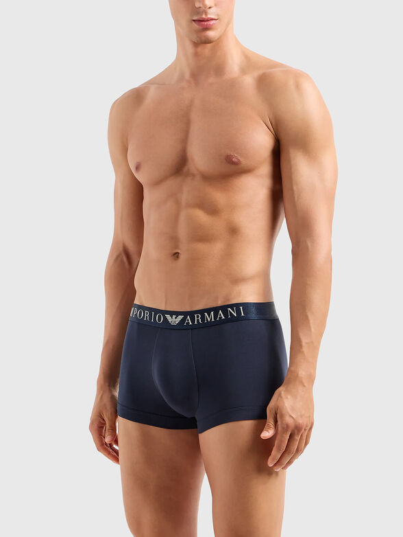 Dark blue boxers with logo accent - 0