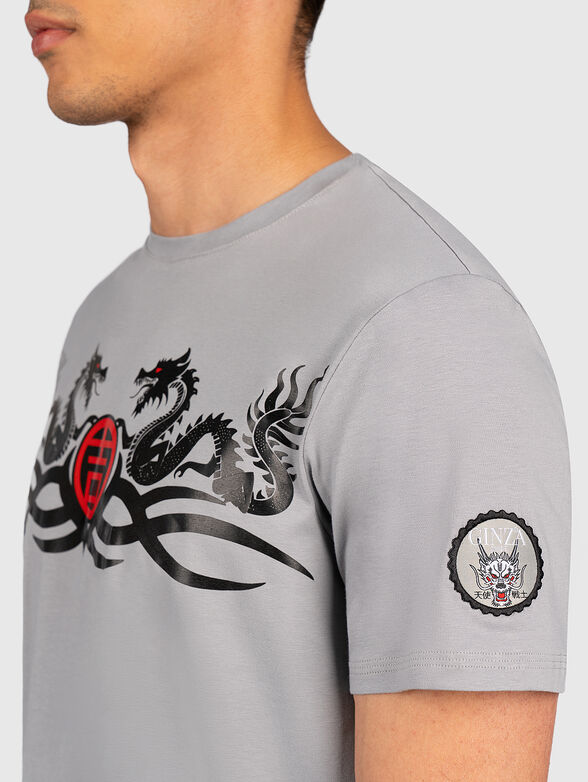 Grey t-shirt with print - 2