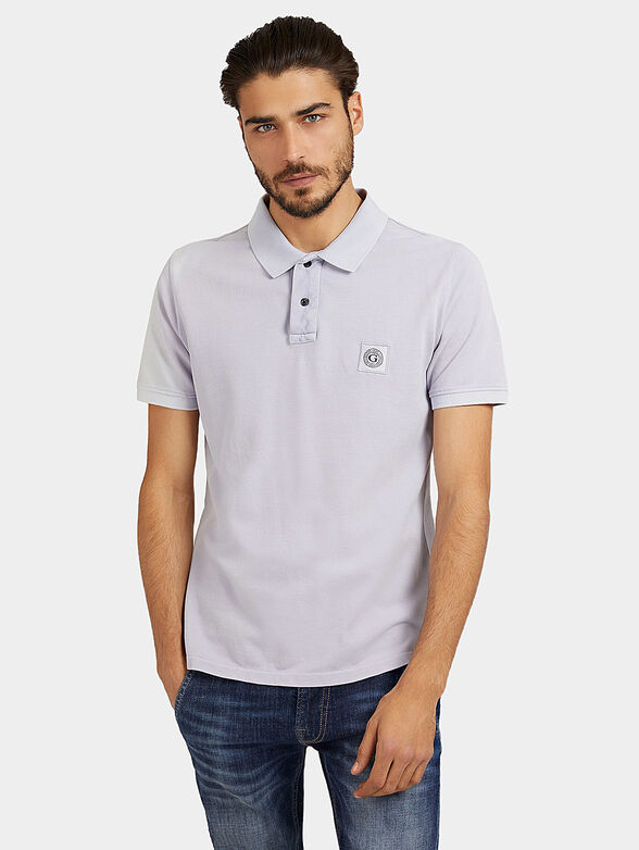 Blue polo shirt with logo detail - 1