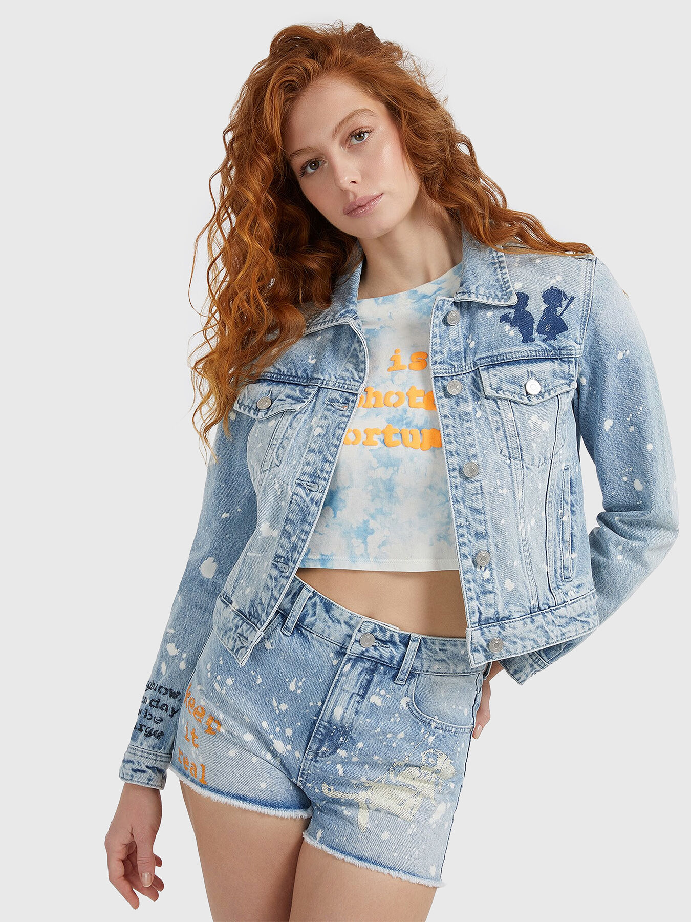 Guess graffiti denim jacket online