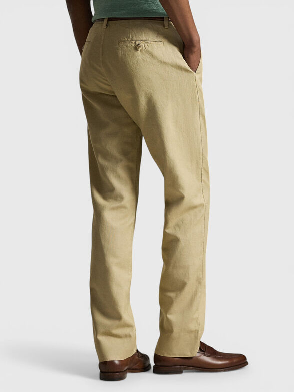 Beige cotton and linen pants - 2