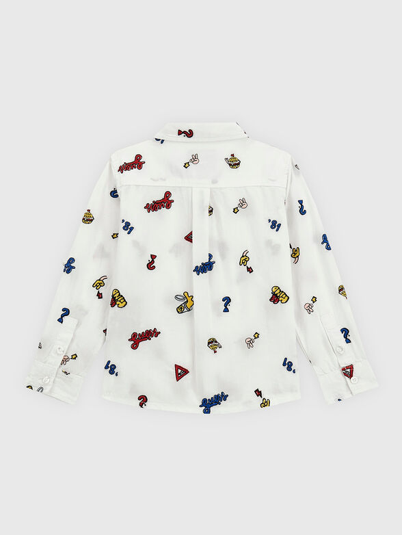 Cotton shirt with accent embroidery - 1