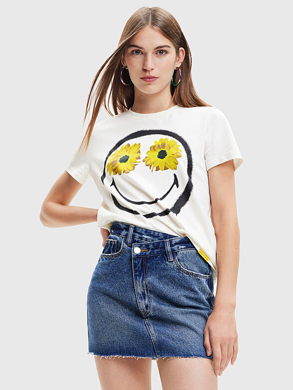 MARGARITA SMILEY cotton T-shirt with print - 1