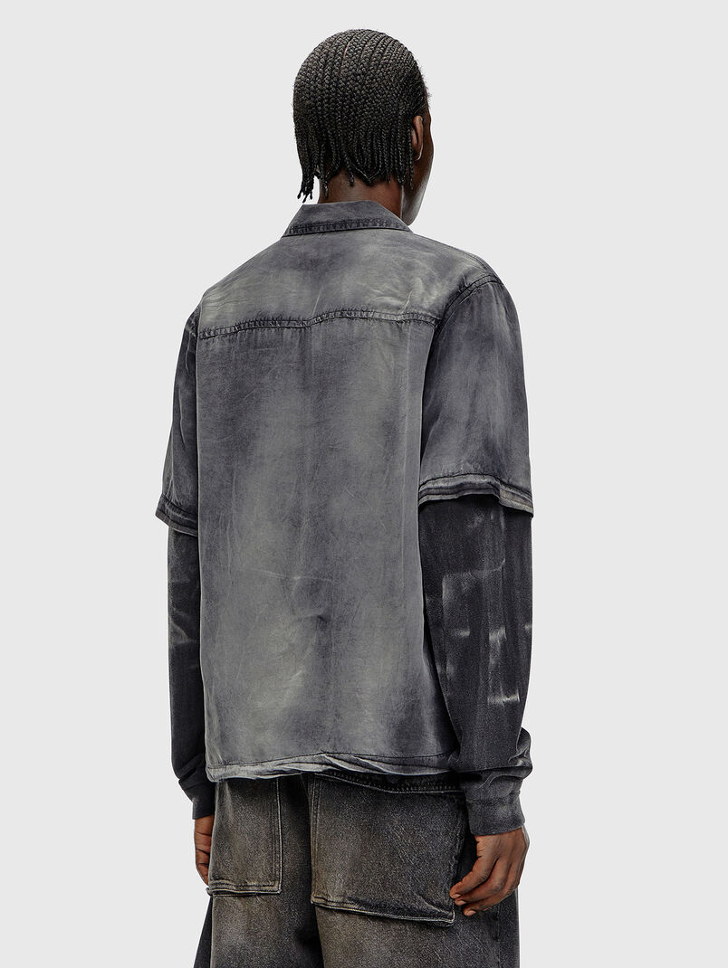 S-EEKLO shirt with washed effect and print - 3