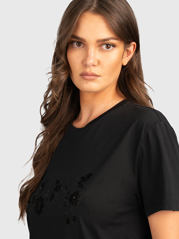 T-shirt with embroidered logo and sequins - 4