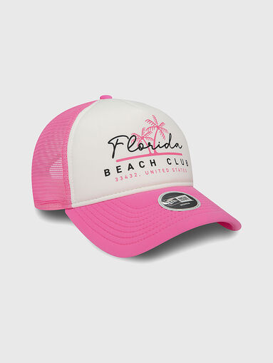 Cap with contrast visor and print - 3