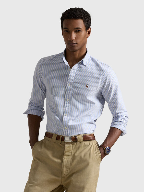 Striped shirt with logo embroidery - 1