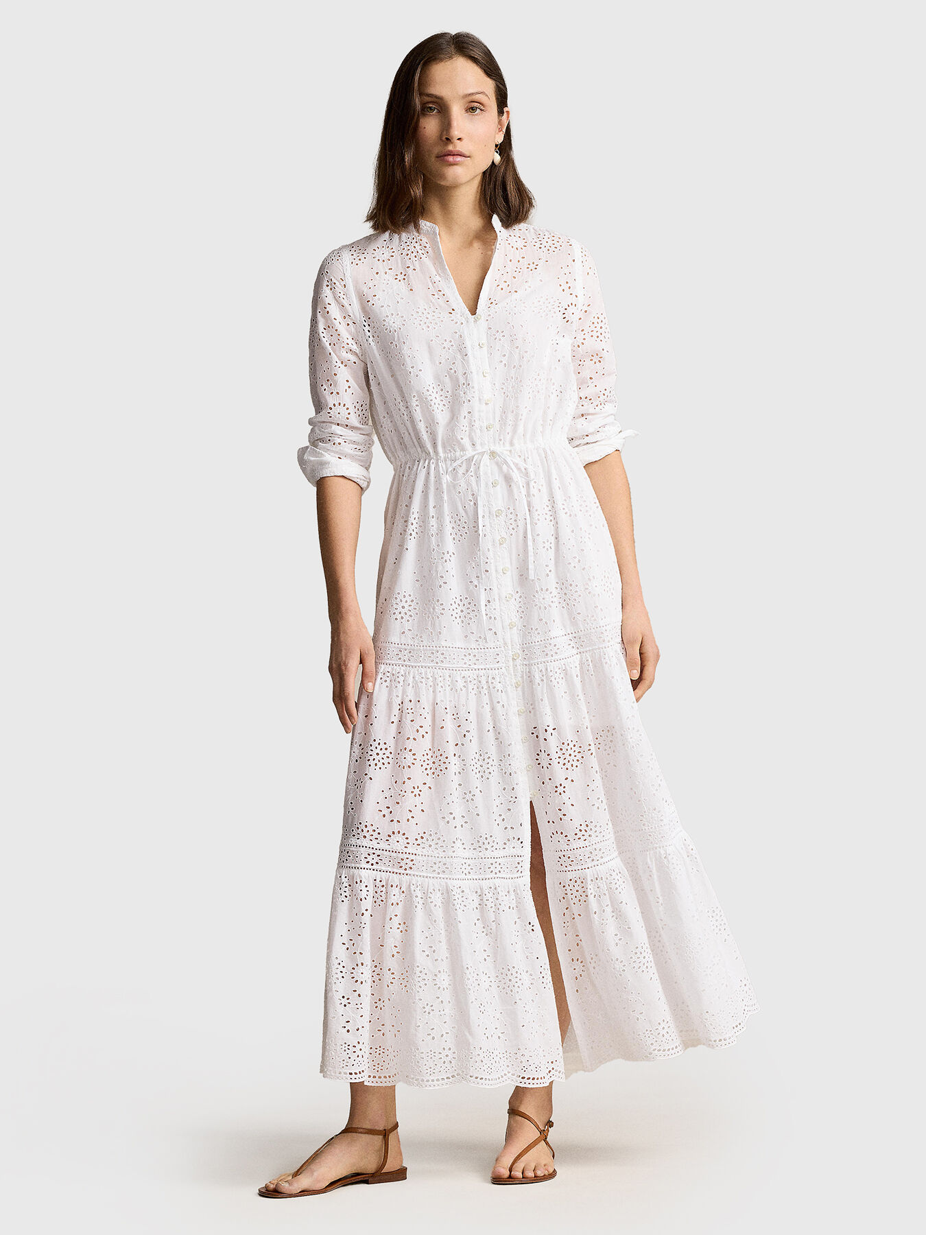 Cotton maxi dress with embroidery brand POLO RALPH LAUREN Globalbrandsstore en
