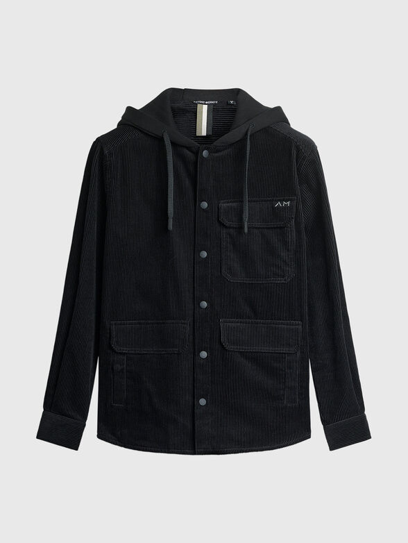 Hooded corduroy shirt - 1