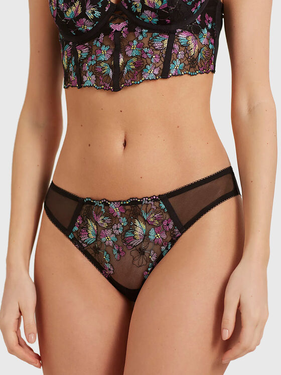 NICELY brazilian briefs with floral accent - 1