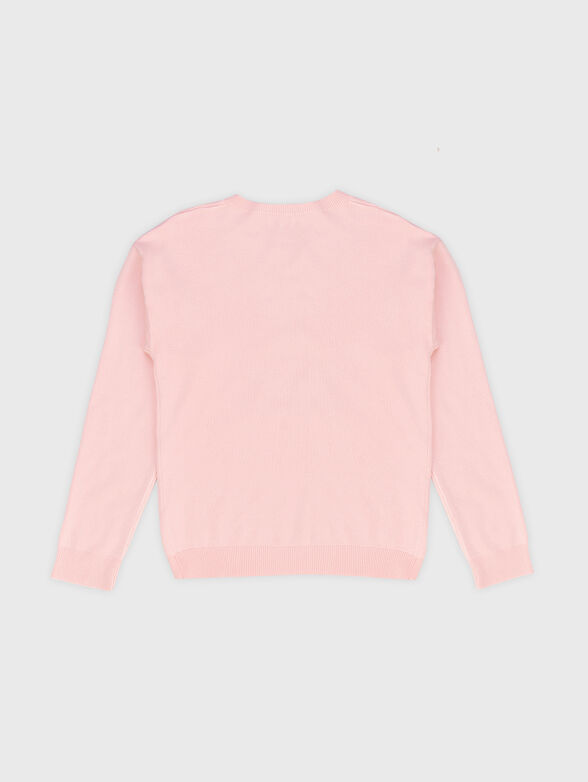 Pink sweatshirt with sequins and embroidery  - 2