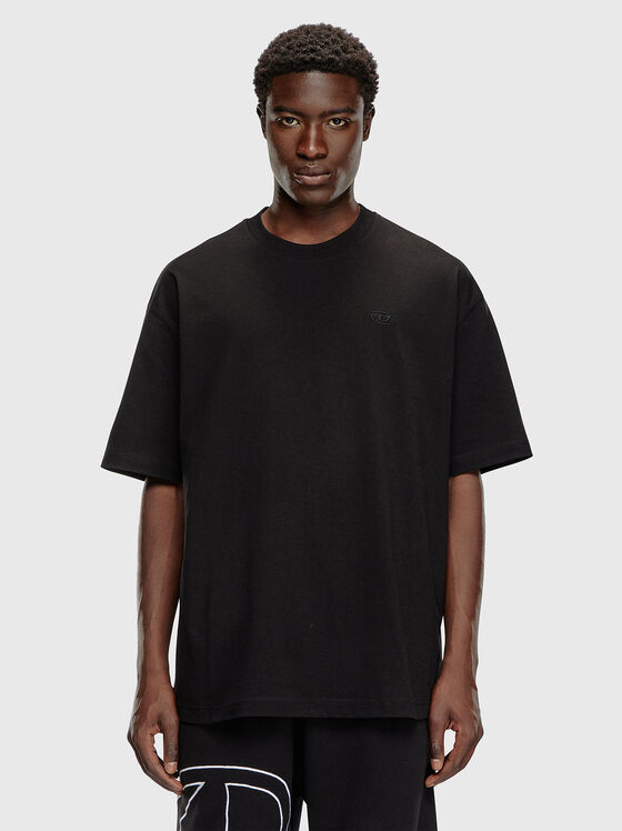 Черна тениска T-BOGGY-MEGOVAL с лого - 1