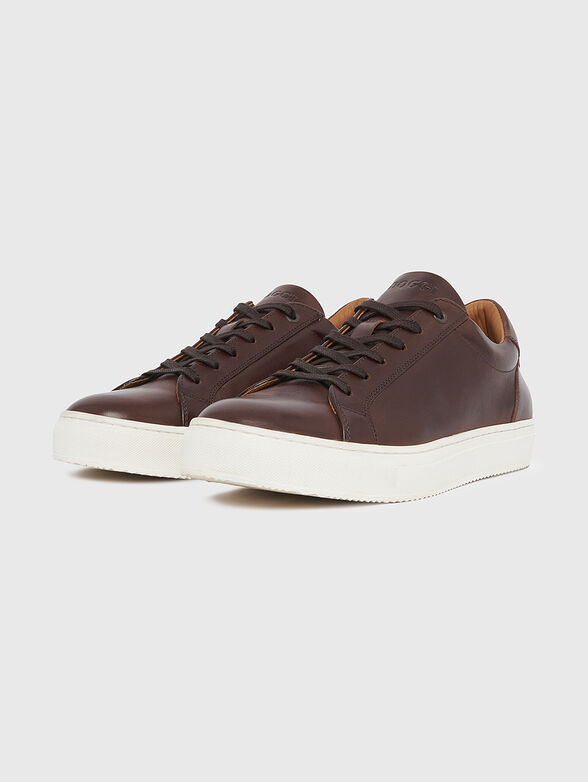 Brown leather sports shoes - 3