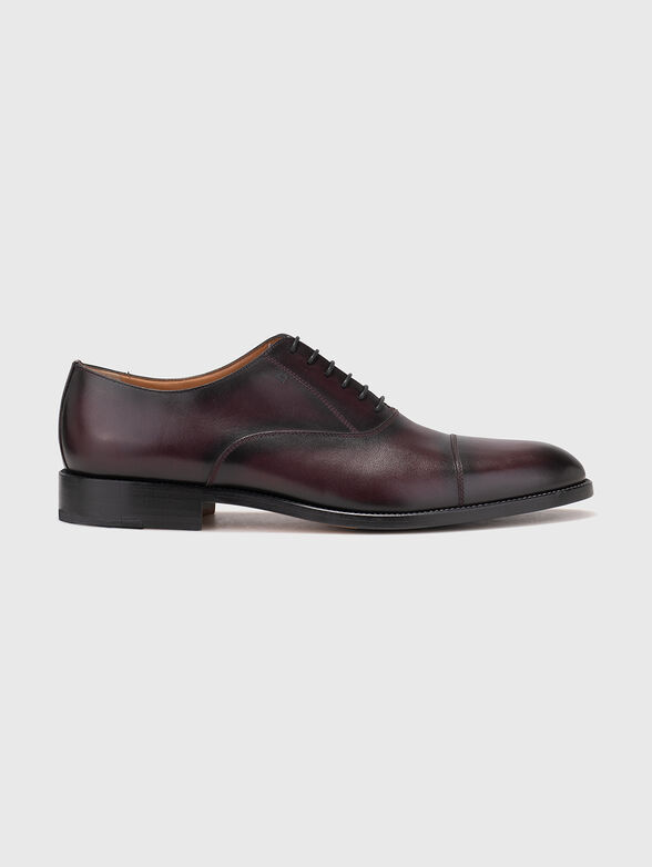Elegant leather shoes in burgundy - 1