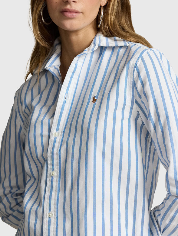 Striped shirt with logo embroidery - 4