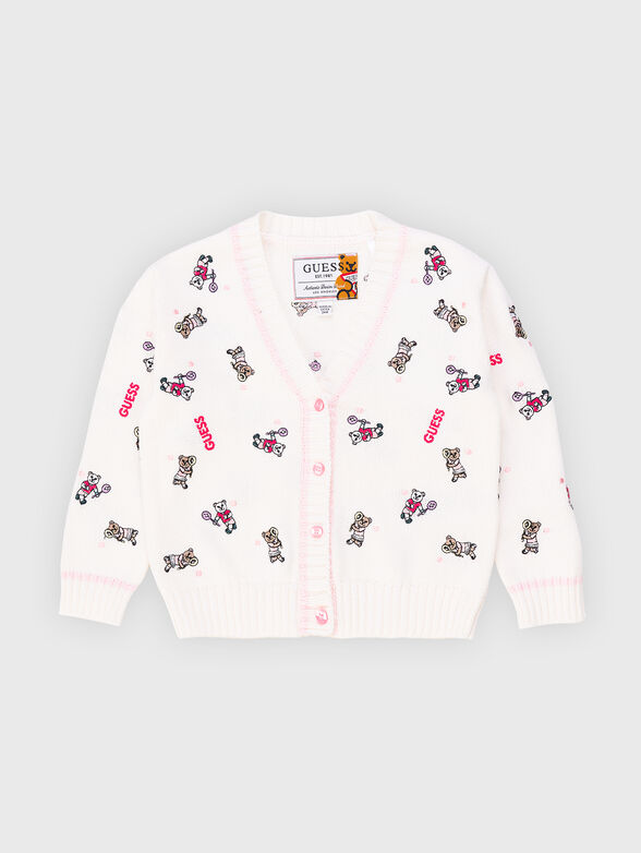 Knitted cardigan with accent embroidery - 1