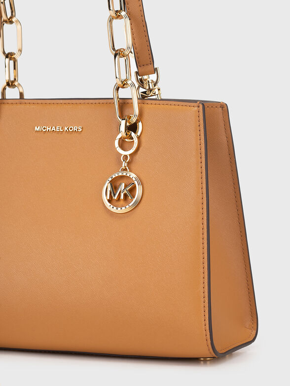 Beige leather bag - 5