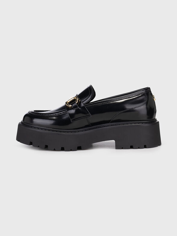 OCCUPY black leather loafers - 4
