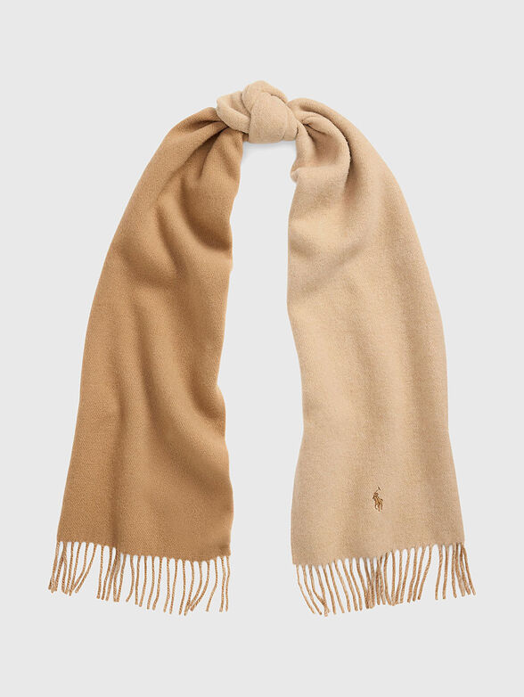 Wool scarf with logo embroidery - 1