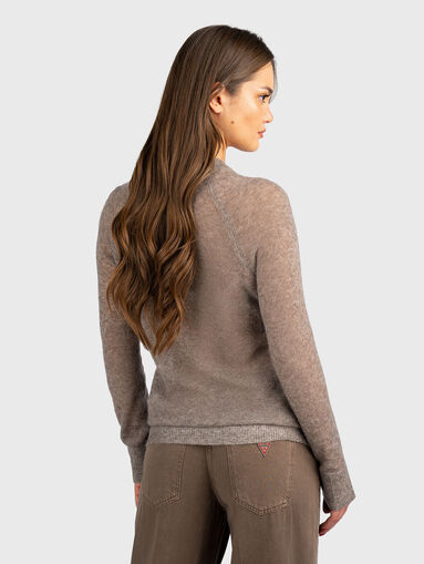 Sweater with translucent sheer and oval neckline - 3