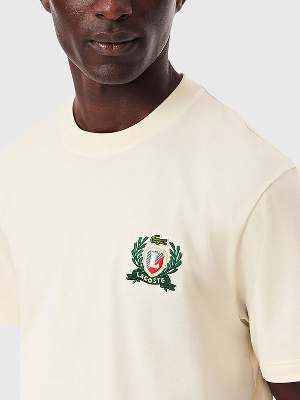 Cotton T-shirt with logo embroidery - 4