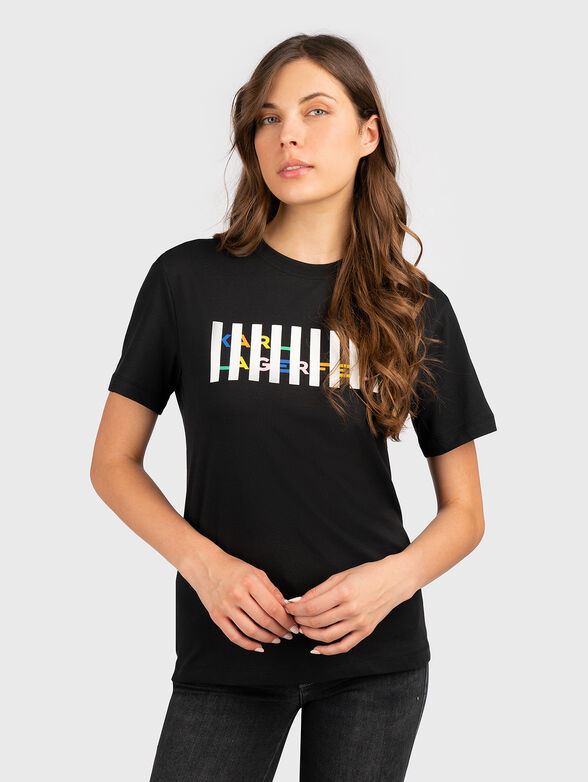 Black T-shirt with logo print - 1