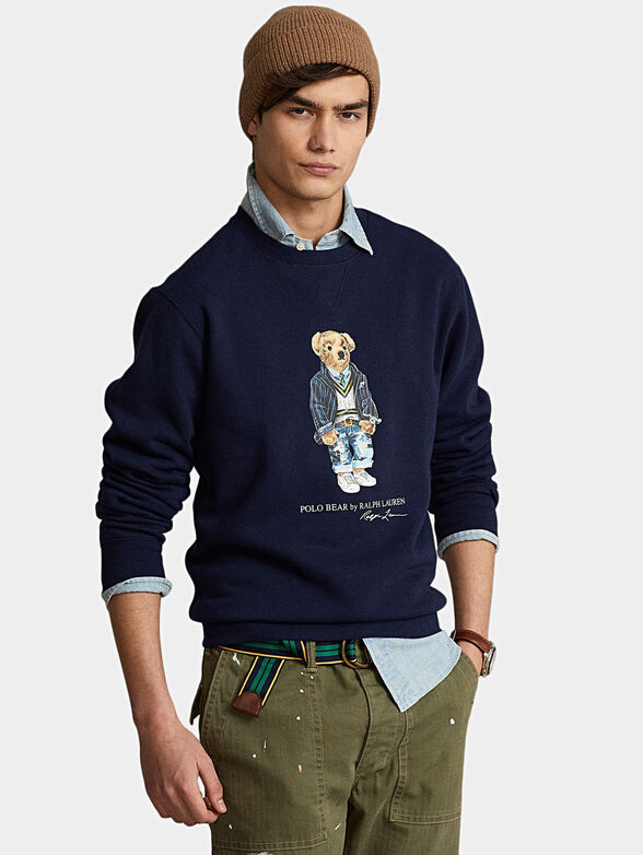 Blue sweatshirt with Polo Bear print - 1