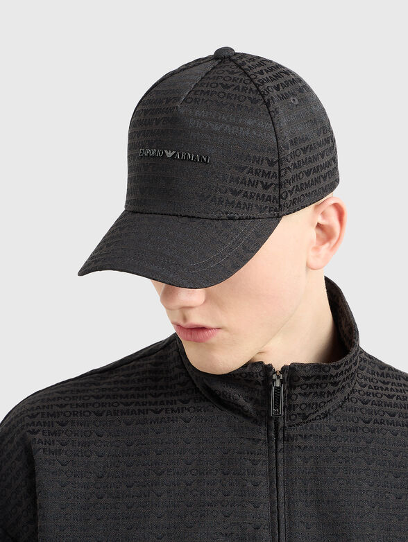 Black baseball cap with monogram - 2