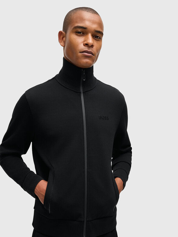Sweatshirt with polo collar and zip - 1