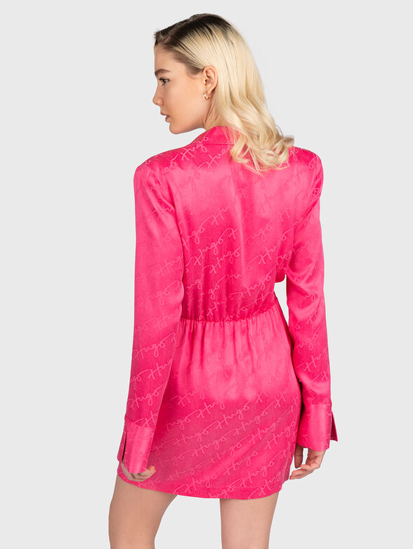 Dress with logo motifs and accent buttons - 2