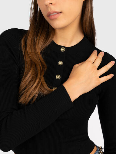 Black ribbed sweater - 5