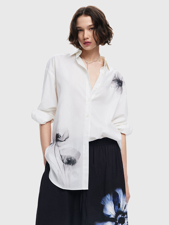 OSAKA white shirt with floral print - 1