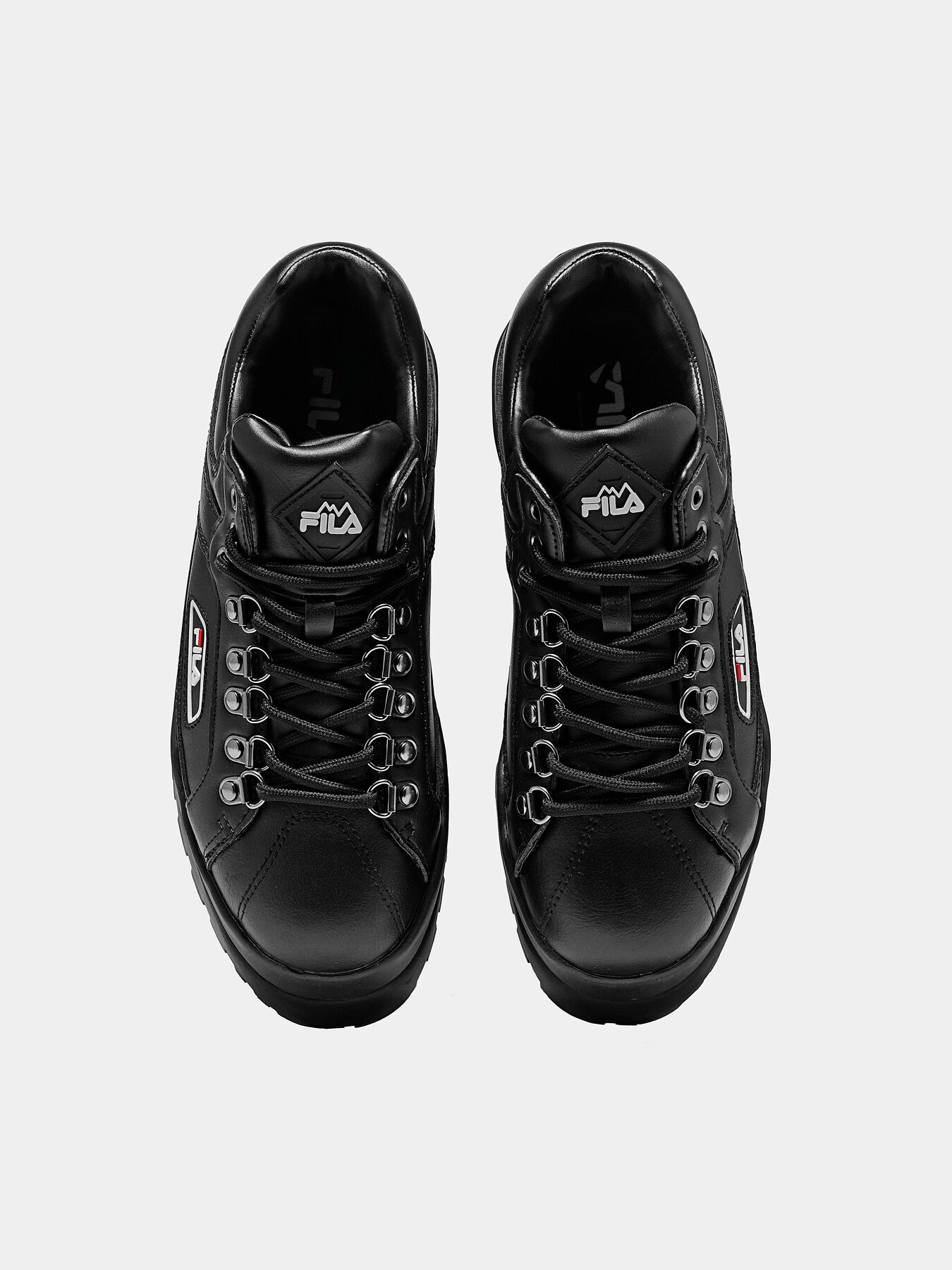 fila trailblazer black leather trainers