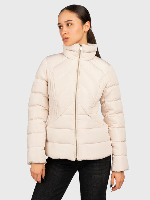 Down jacket with quilted effect 