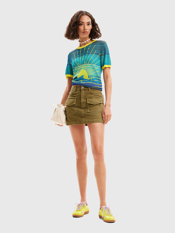 Knitted viscose blend T-shirt  - 2
