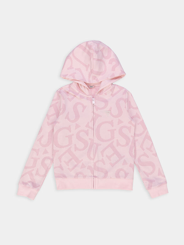 Black cotton sweatshirt with logo print - 1