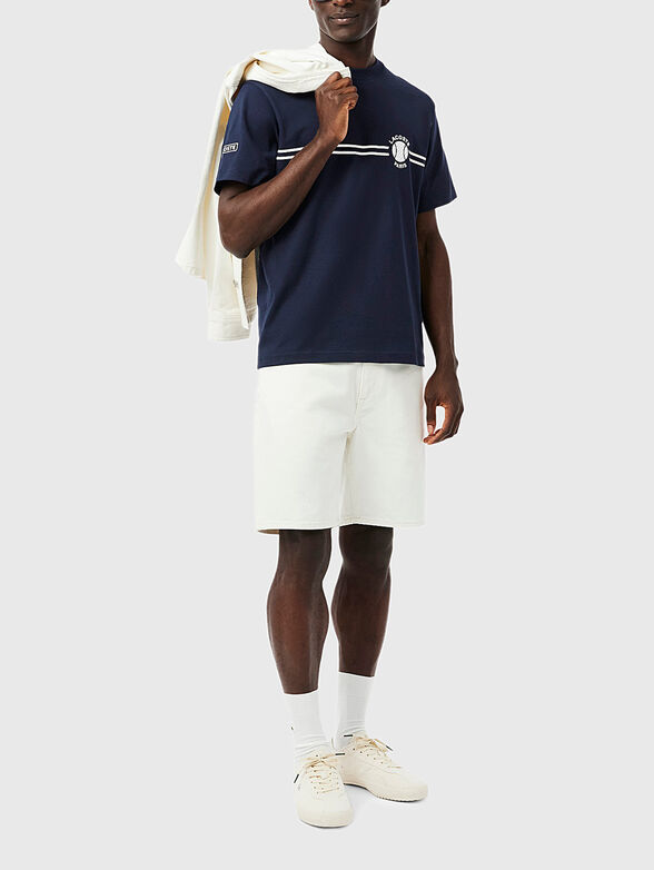 Cotton T-shirt in dark blue - 2