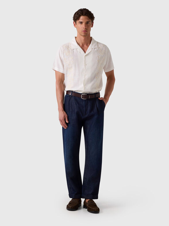 Shirt with floral embroidery - 2