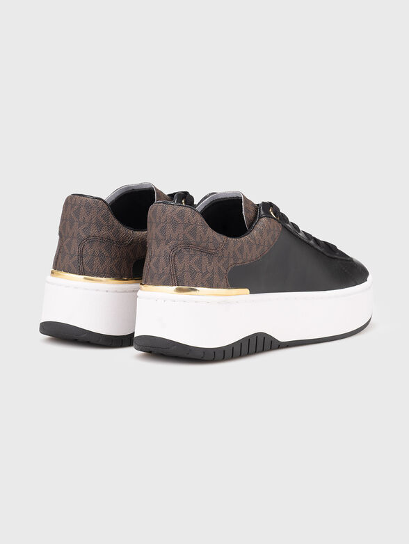 Leather sports shoes with logo print - 3