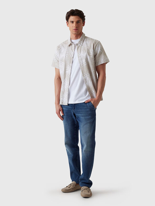 Short sleeved cotton and linen shirt - 2