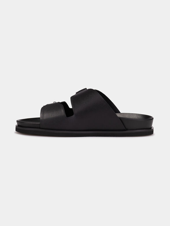Leather black sandals - 4