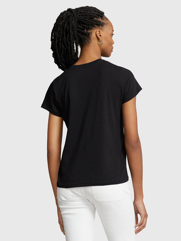 Black cotton T-shirt - 3