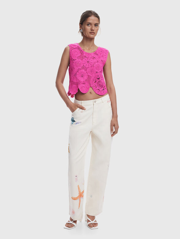 Cropped crochet top - 2